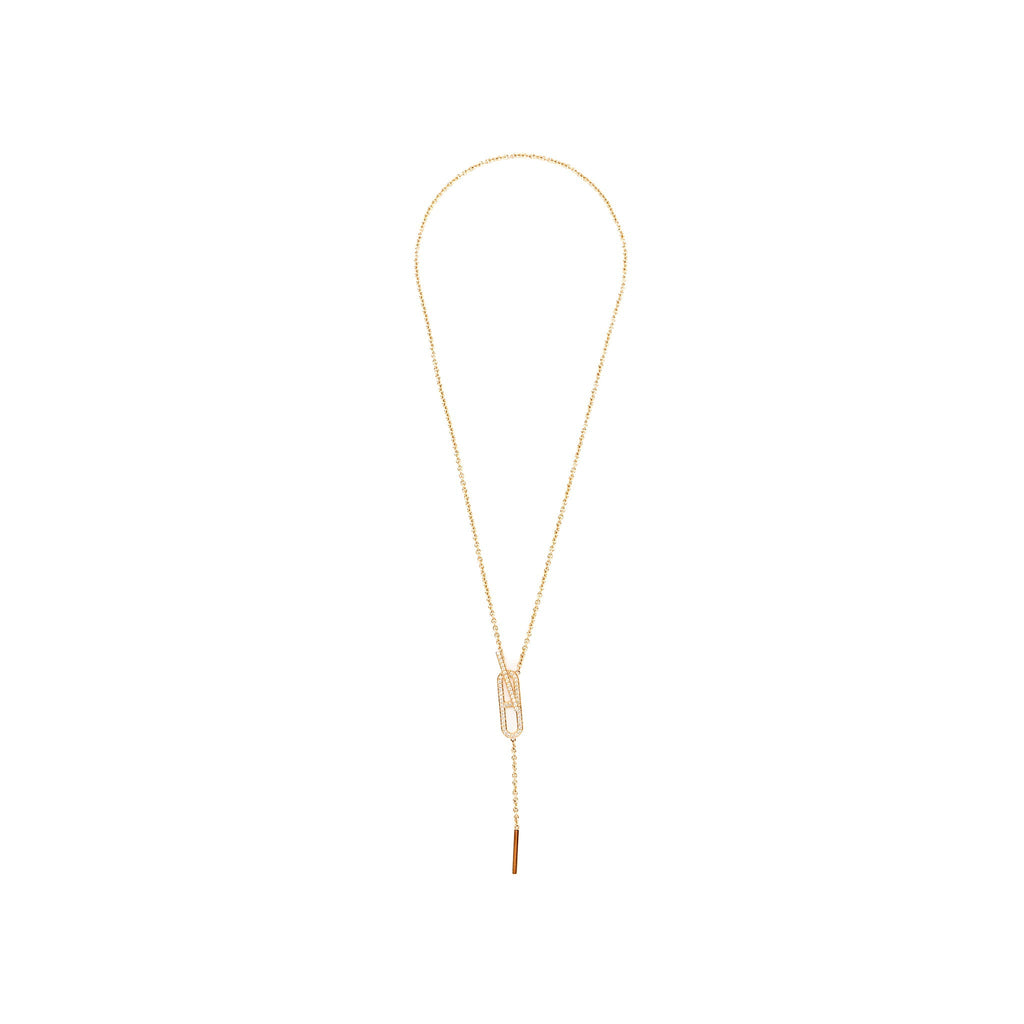 HERMES EVER CHAINE D’ANCRE LARIAT NECKLACE ROSE GOLD, DIAMONDS