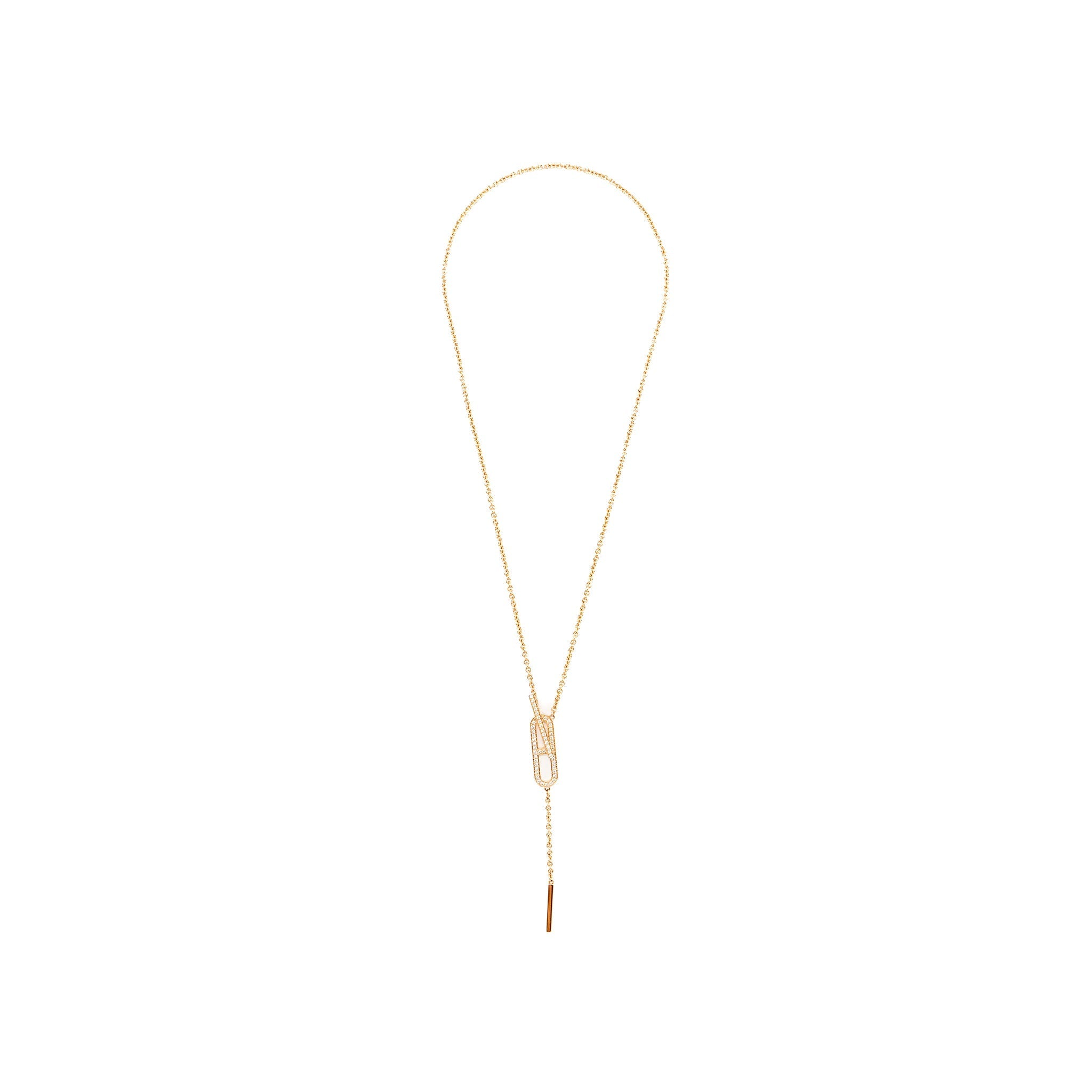 HERMES EVER CHAINE D’ANCRE LARIAT NECKLACE ROSE GOLD, DIAMONDS