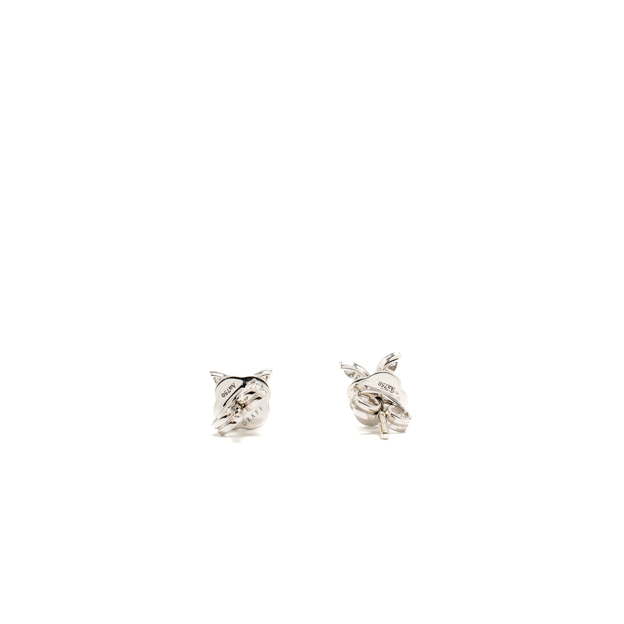 GRAFF PAVE BUTTERFLY DIAMOND PETITE STUD EARRINGS WHITE GOLD