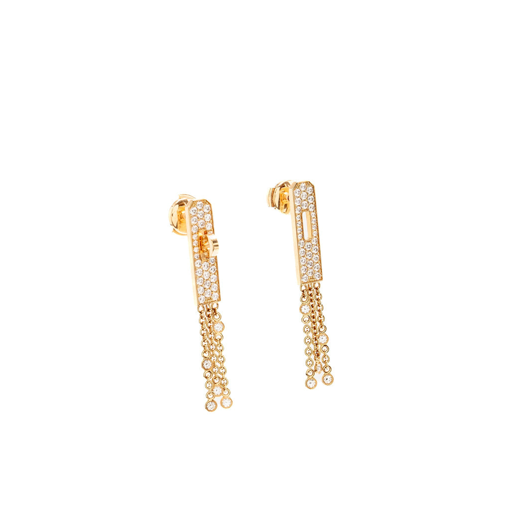 HERMES KELLY GAVROCHE EARRINGS ROSE GOLD, DIAMONDS