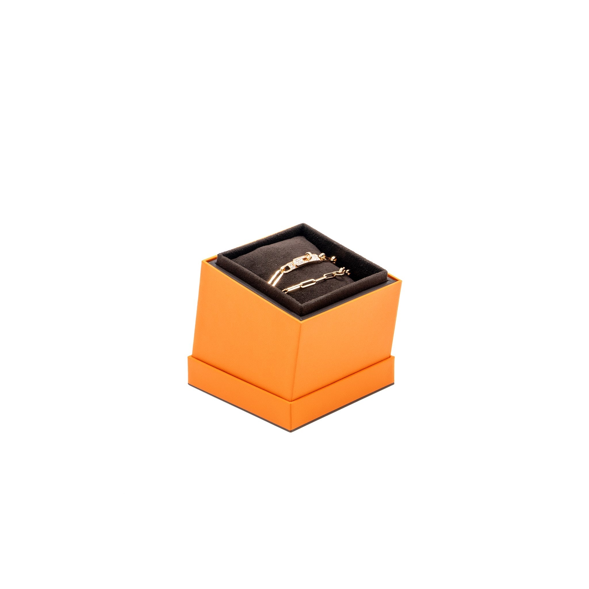 HERMES KELLY CHAINE DOUBLE BRACELET ROSE GOLD,DIAMONDS
