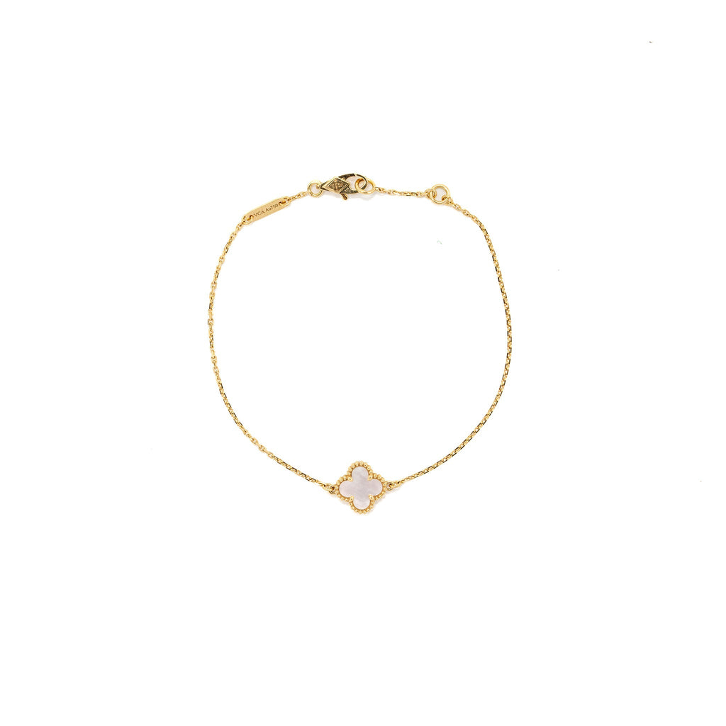 VAN CLEEF & ARPELS SWEET ALHAMBRA BRACELET 18K YELLOW GOLD / MOTHER OF PEARL