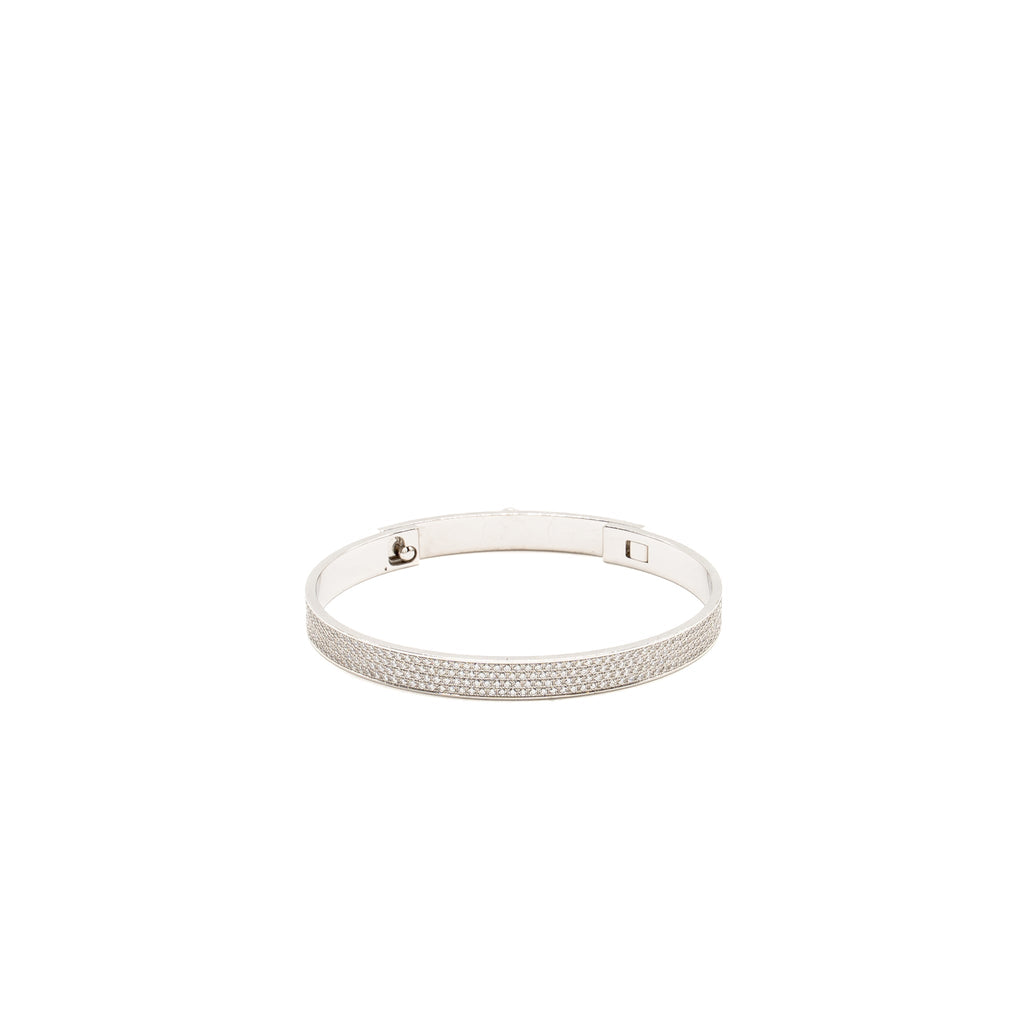 HERMES COLLIER DE CHIEN BRACELET WHITE GOLD WITH FULL DIAMONDS
