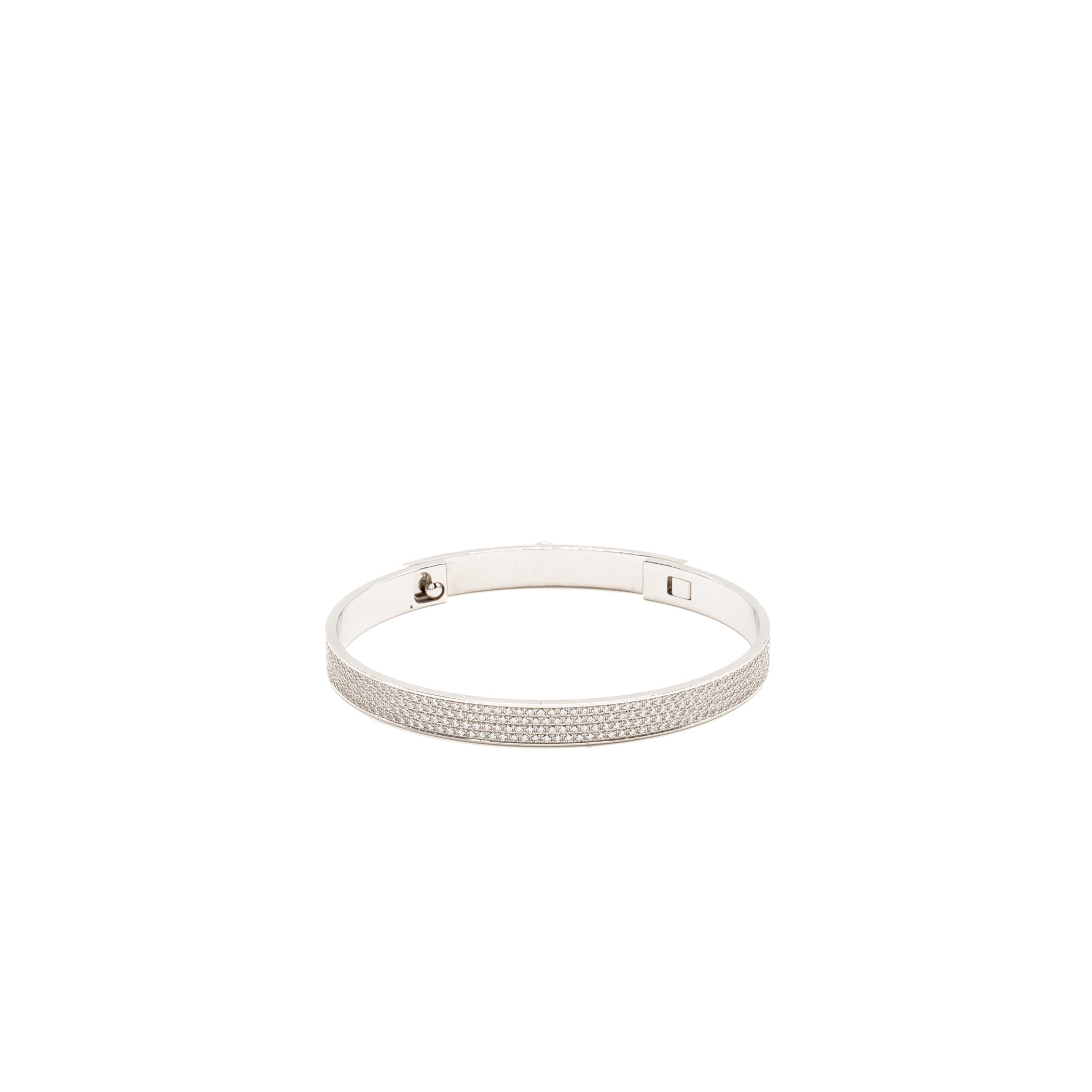 HERMES COLLIER DE CHIEN BRACELET WHITE GOLD WITH FULL DIAMONDS