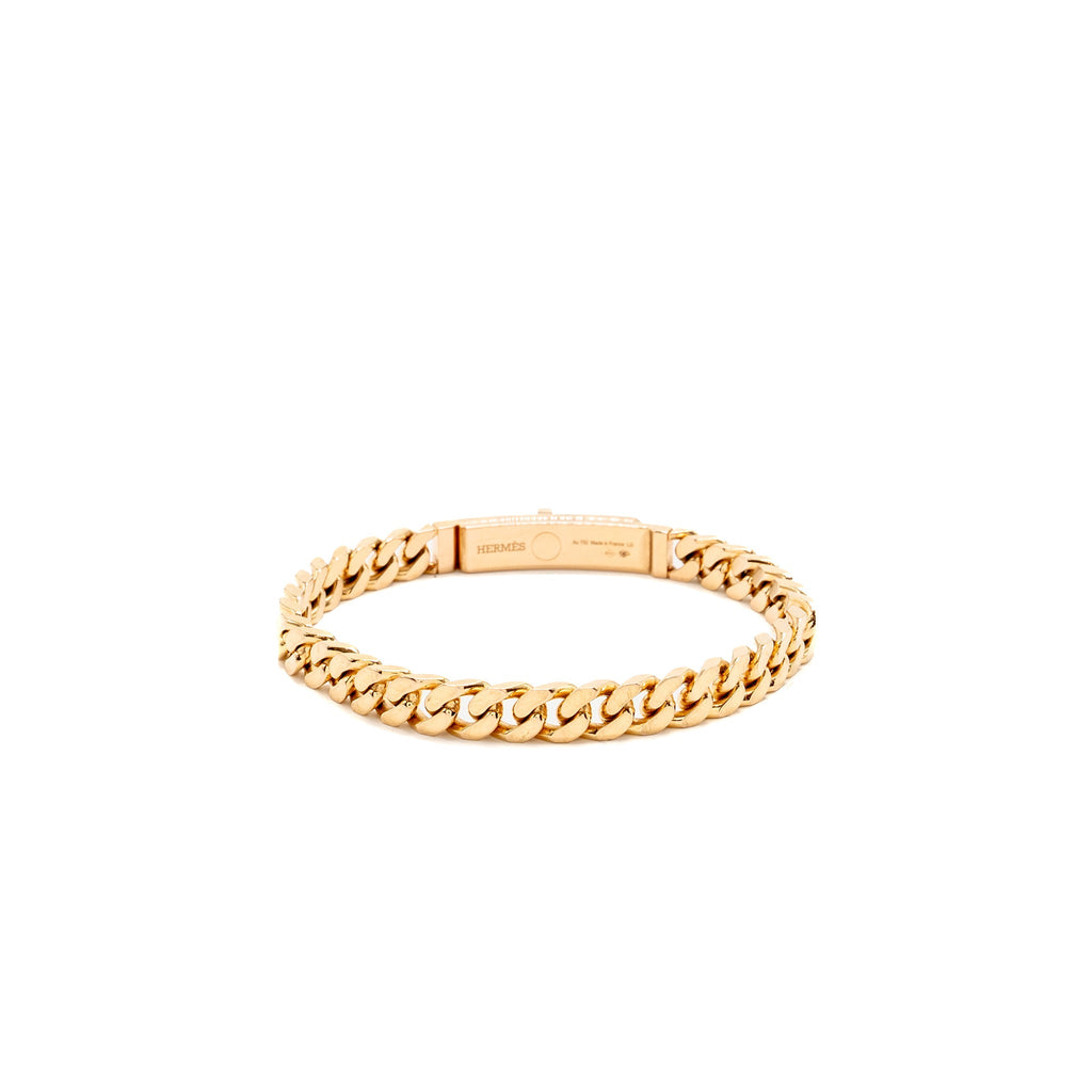 HERMES GOURMETTE BRACELET ROSE GOLD, DIAMONDS