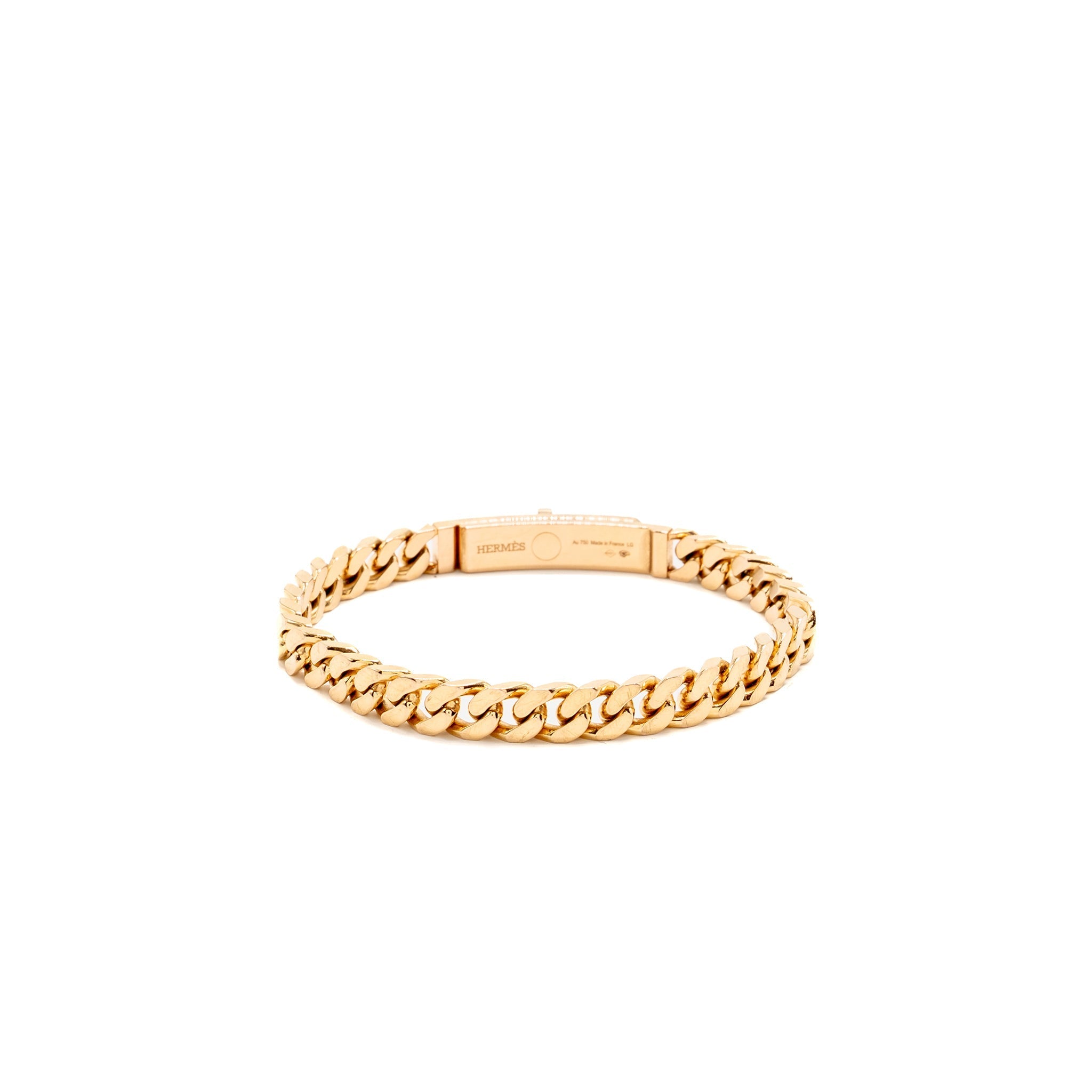 HERMES GOURMETTE BRACELET ROSE GOLD, DIAMONDS
