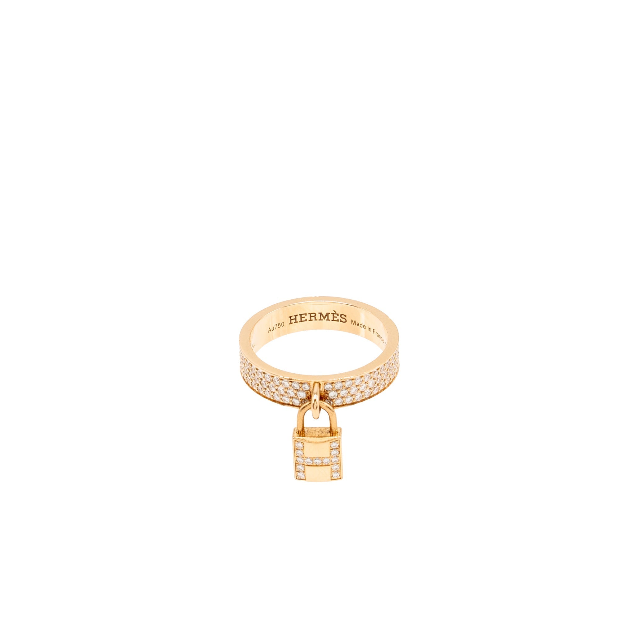 HERMES KELLY CLOCHETTE RING ROSE GOLD WITH DIAMONDS
