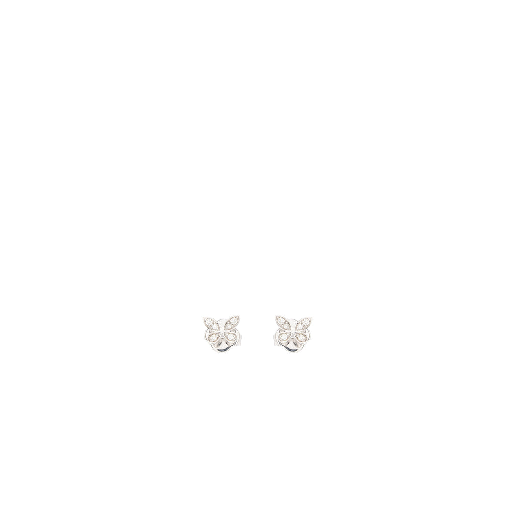 GRAFF BUTTERFLY SMALL STUD EARRINGS WHITE GOLD PAVED DIAMONDS