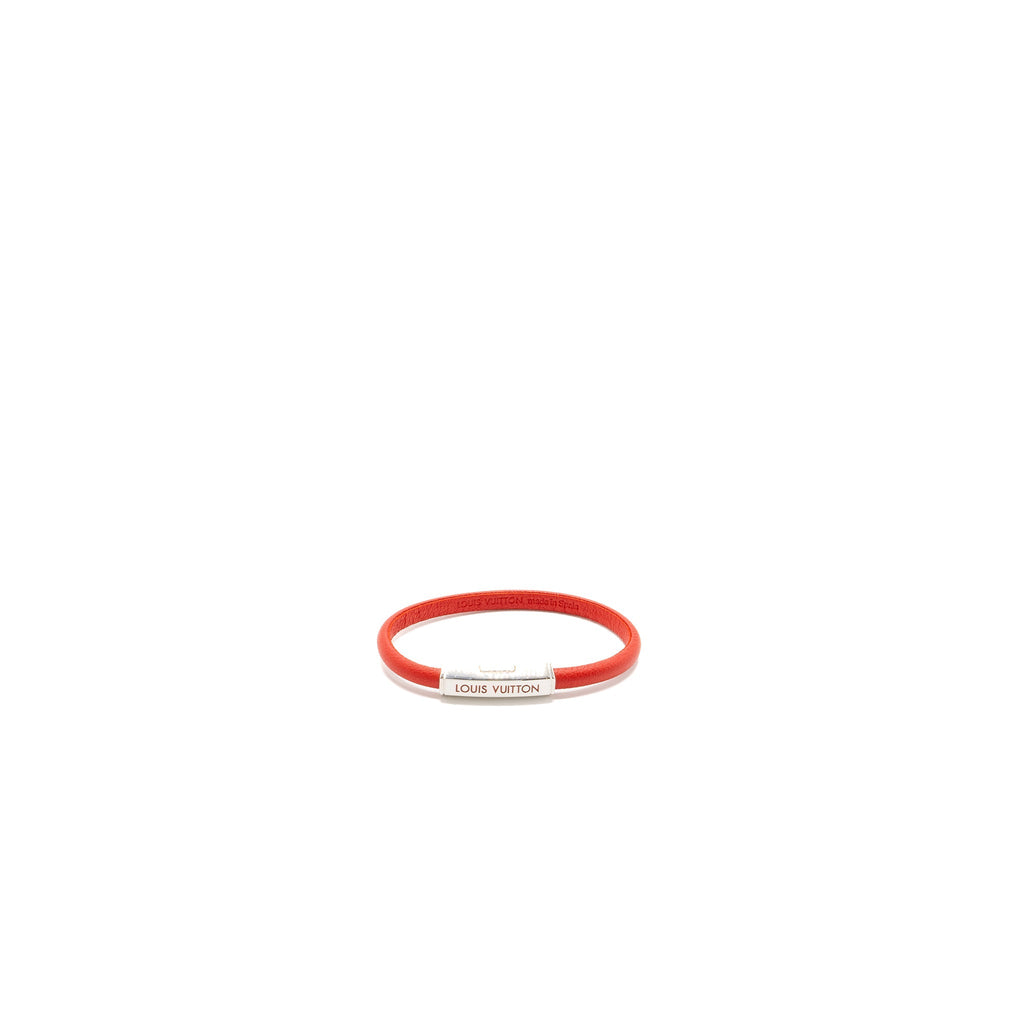 LOUIS VUITTON LETTER LEATHER BRACELET RED SHW