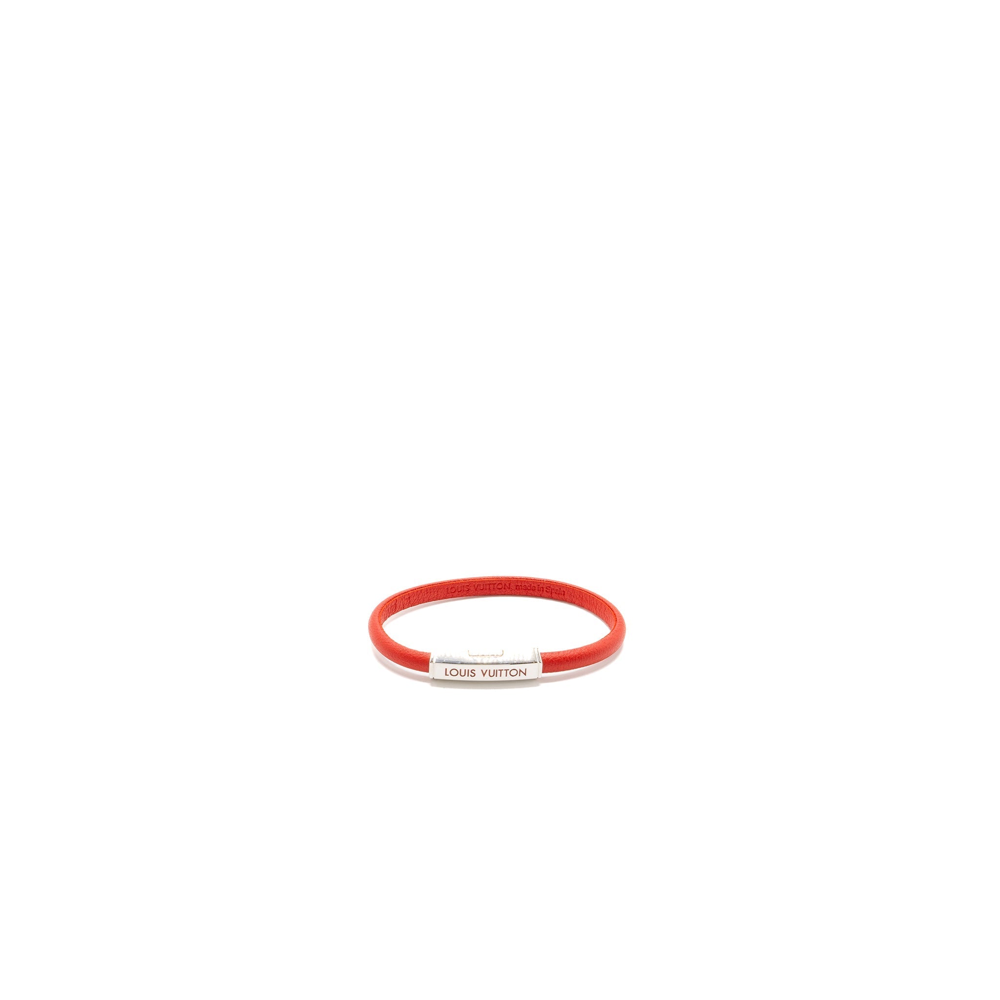 LOUIS VUITTON LETTER LEATHER BRACELET RED SHW