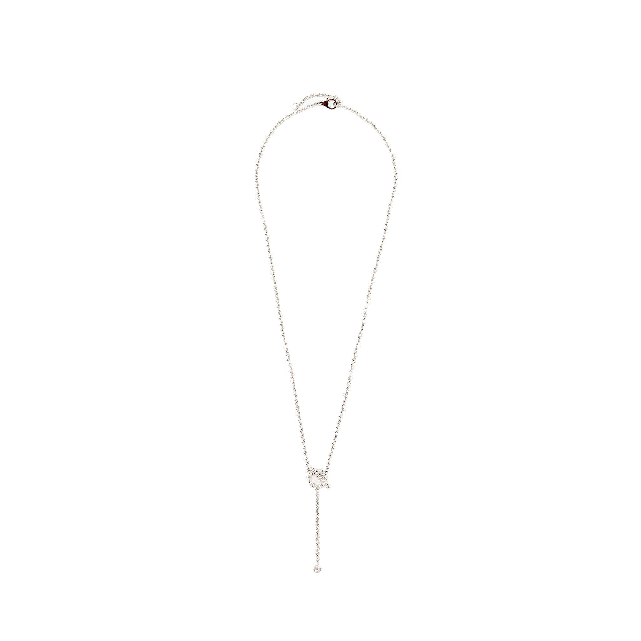 HERMES LARIAT FINESSE NECKLACE WHITE GOLD DIAMONDS