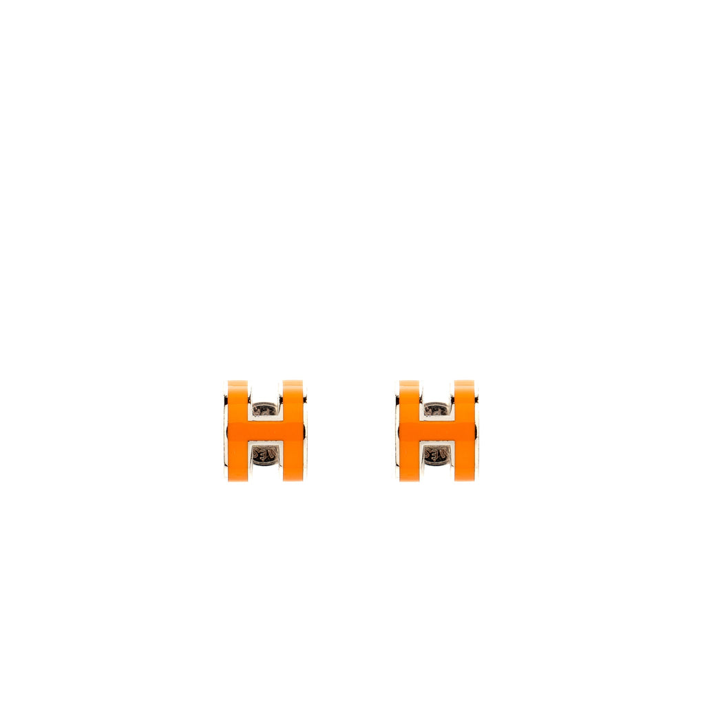 HERMES MINI POP H EARRINGS ORANGE SHW