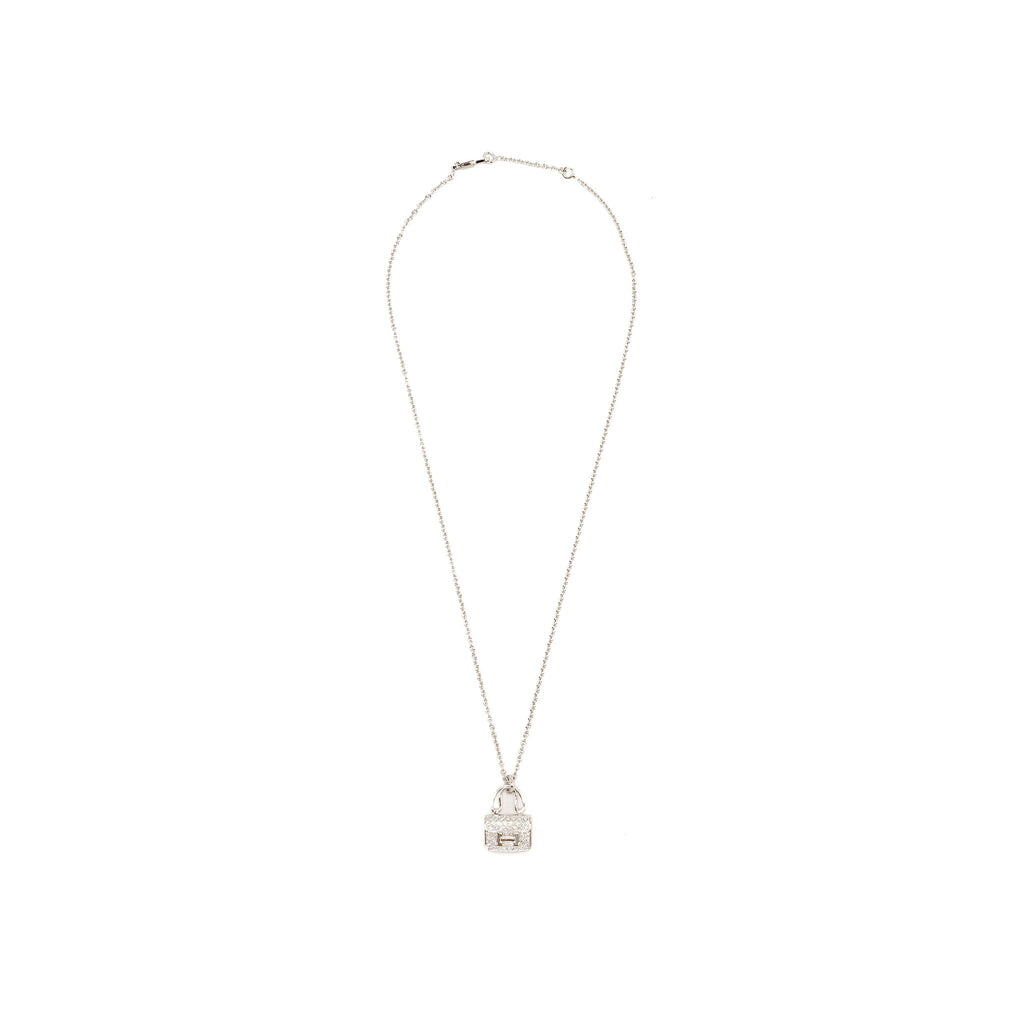 HERMES AMULETTE CONSTANCE PENDANT WHITE GOLD DIAMONDS
