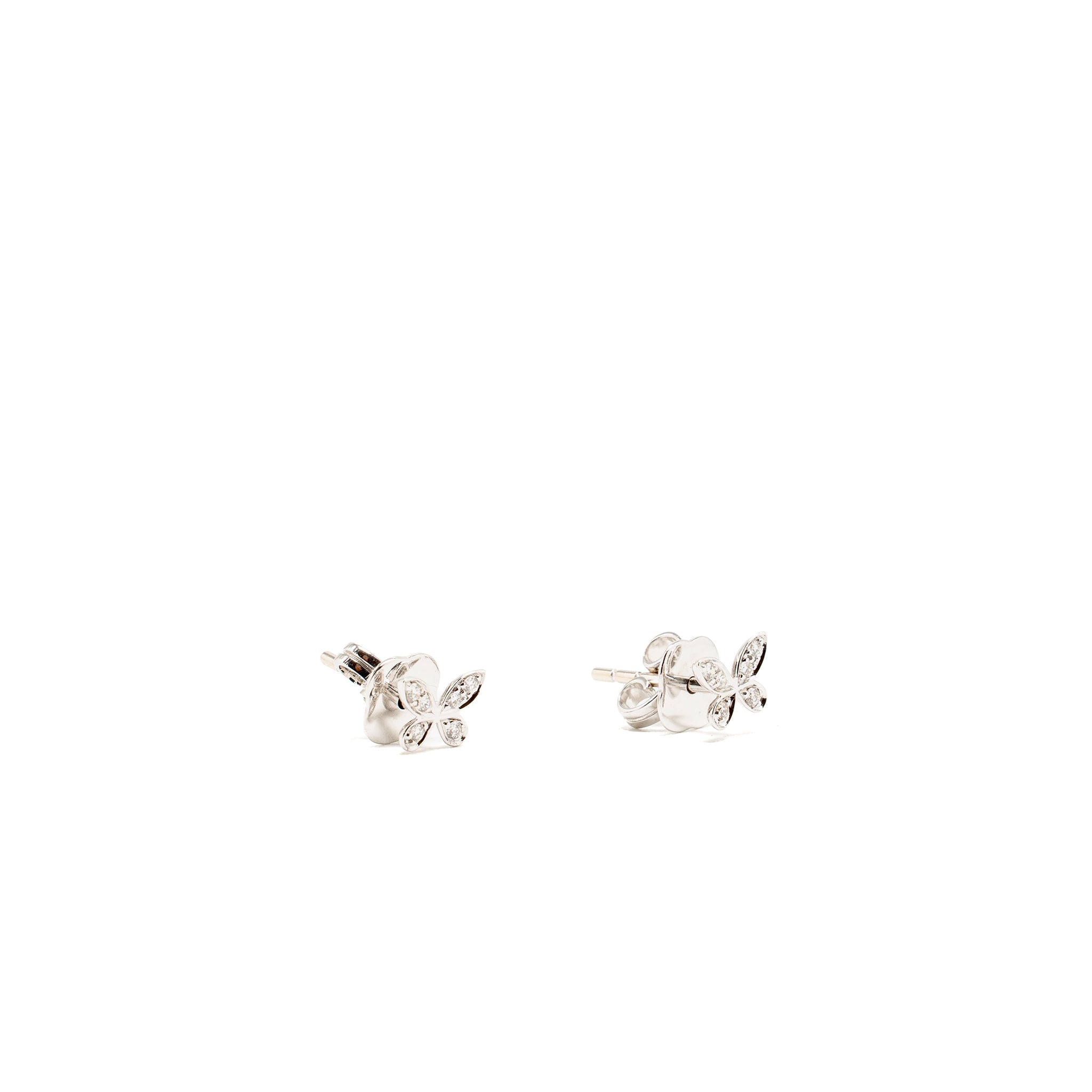GRAFF PAVE BUTTERFLY DIAMOND PETITE STUD EARRINGS WHITE GOLD