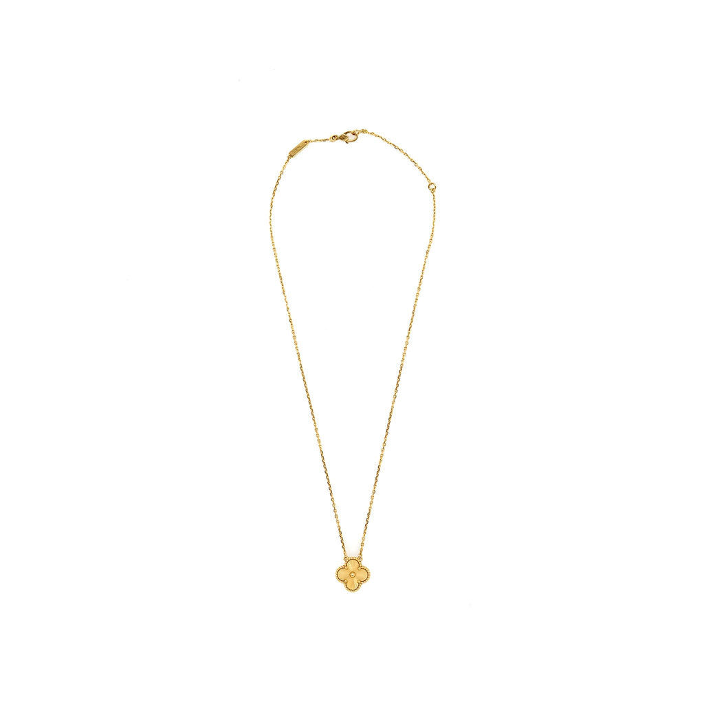 VAN CLEEF AND ARPELS VINTAGE ALHAMBRA PENDANT YELLOW GOLD