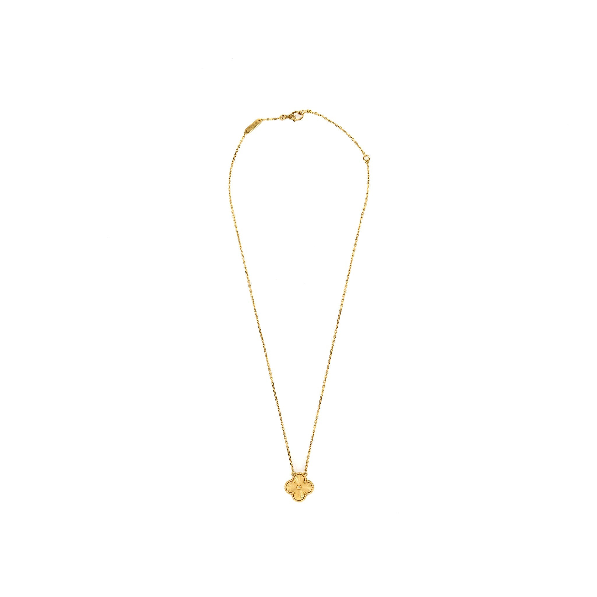 VAN CLEEF AND ARPELS VINTAGE ALHAMBRA PENDANT YELLOW GOLD