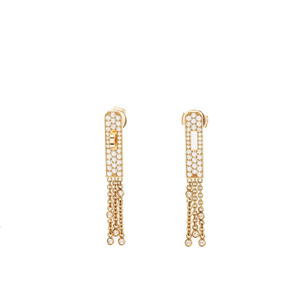 HERMES KELLY GAVROCHE EARRINGS ROSE GOLD, DIAMONDS