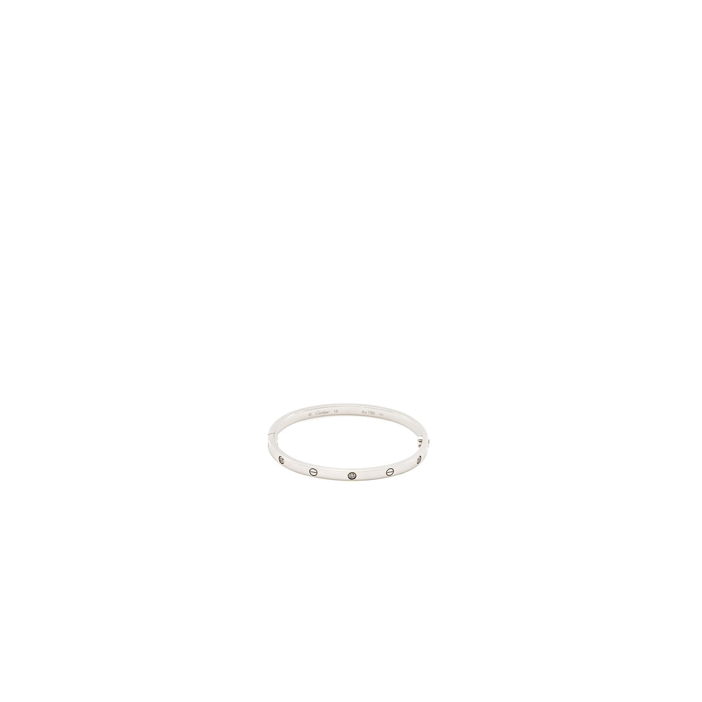 CARTIER LOVE BRACELET WHITE GOLD 6 DIAMONDS