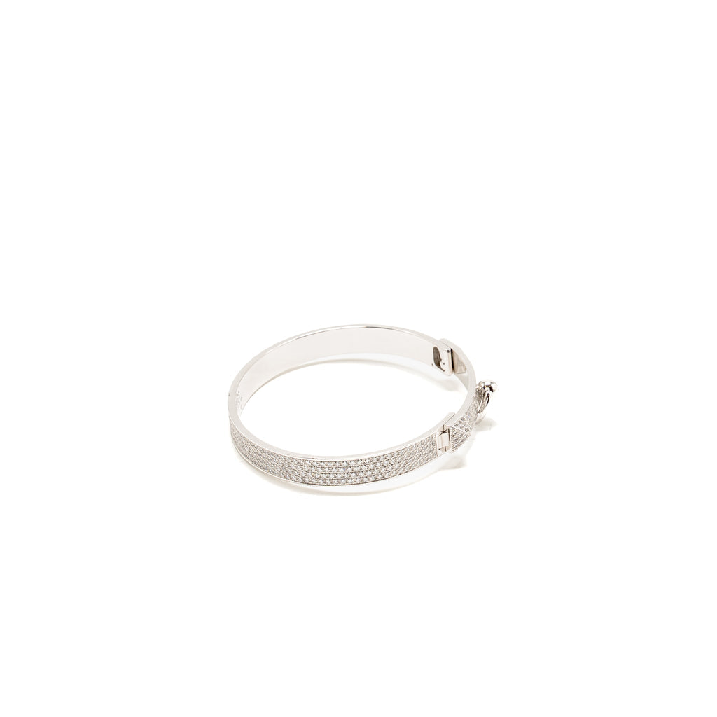 HERMES COLLIER DE CHIEN BRACELET WHITE GOLD WITH FULL DIAMONDS