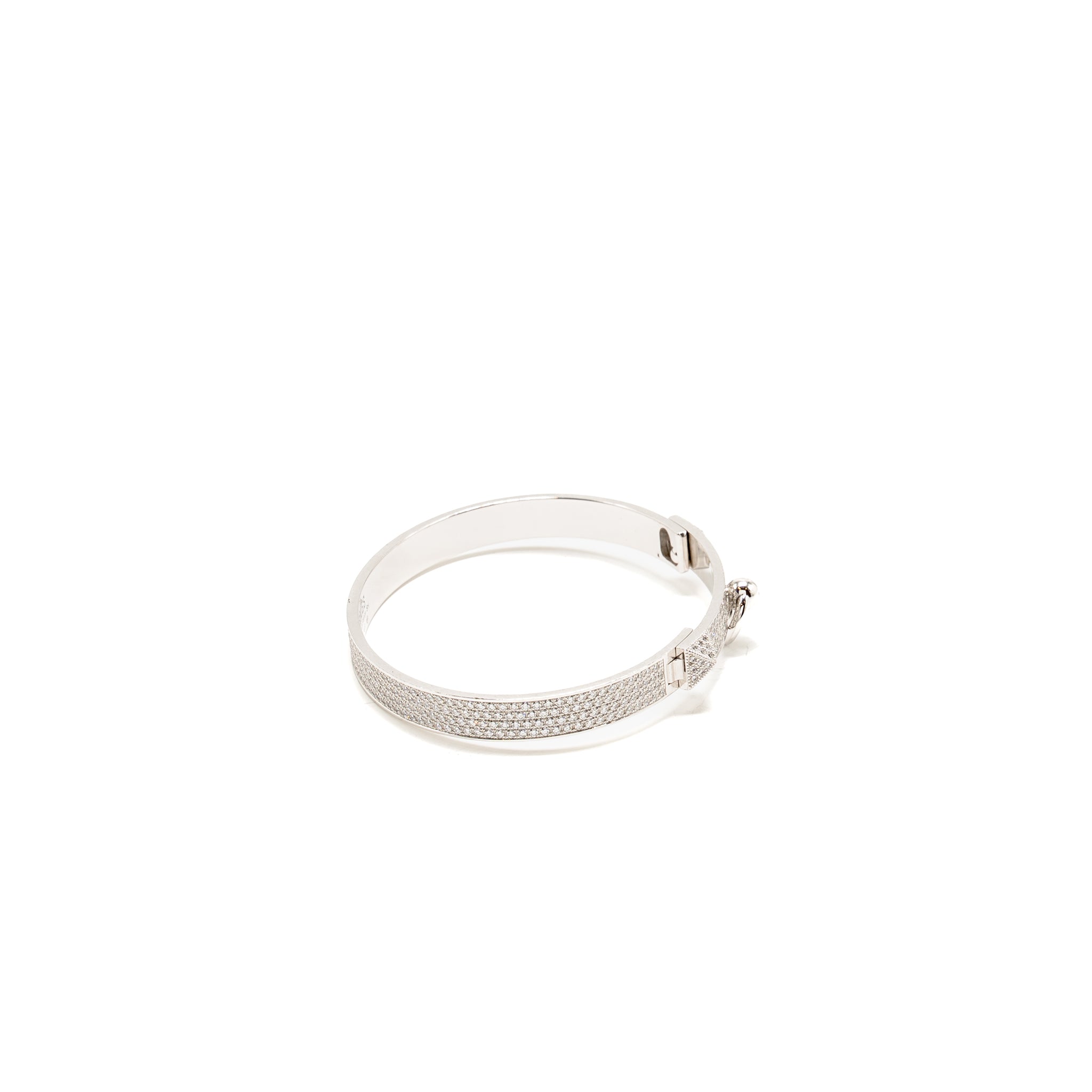 HERMES COLLIER DE CHIEN BRACELET WHITE GOLD WITH FULL DIAMONDS