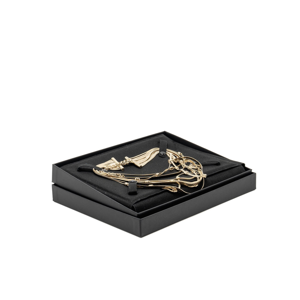 CHANEL CC NECKLACE METAL CHAIN NECKLACE LIGHT GOLD TONE