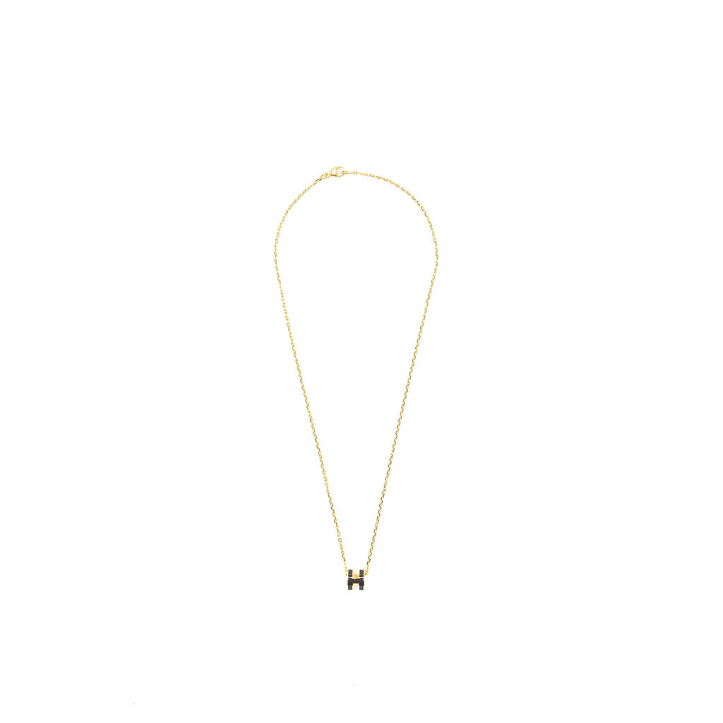 HERMES MINI POP H PENDANT BLACK GHW