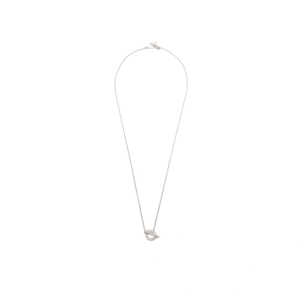 HERMES FINESSE PENDANT NECKLACE WHITE GOLD DIAMONDS