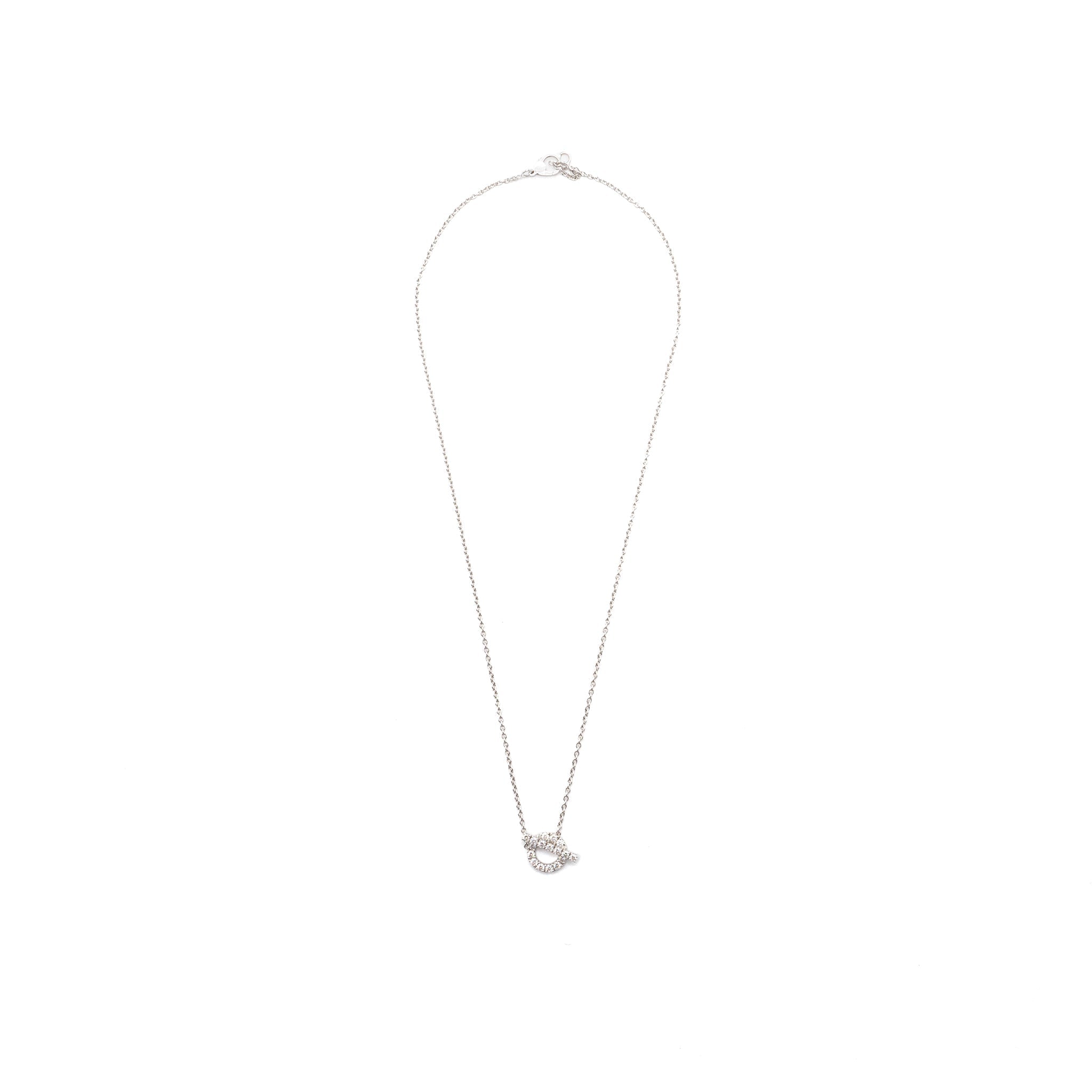 HERMES FINESSE PENDANT NECKLACE WHITE GOLD DIAMONDS