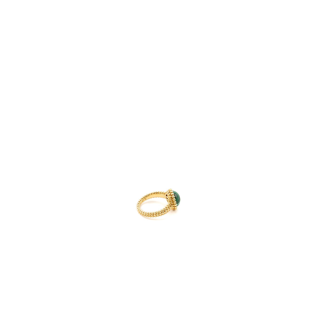 VAN CLEEF AND ARPELS PERLEE COULEURS RING 18K YELLOW GOLD, MALACHITE