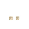 CHANEL SQUARE CC LOGO CRYSTAL LIGHT GOLD TONE