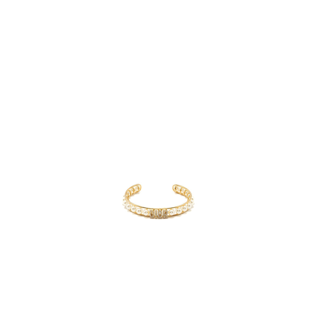 DIOR PEARL BANGLE BRACELET CRYSTAL/PEARL/GOLD TONE