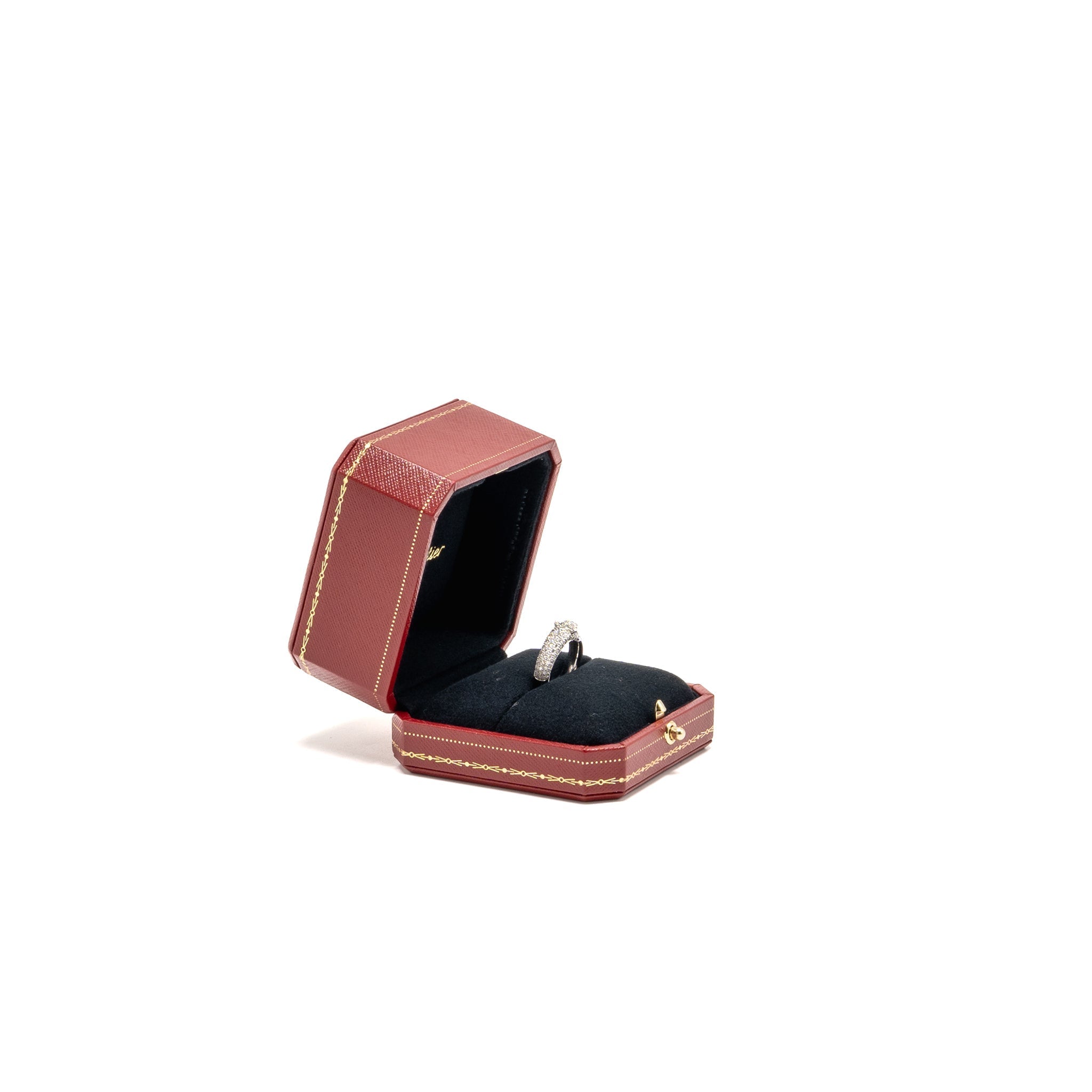 CARTIER PANTHERE DE CARTIER RING PAVED EMERALDS, ONYX, WHITE GOLD WITH DIAMONDS