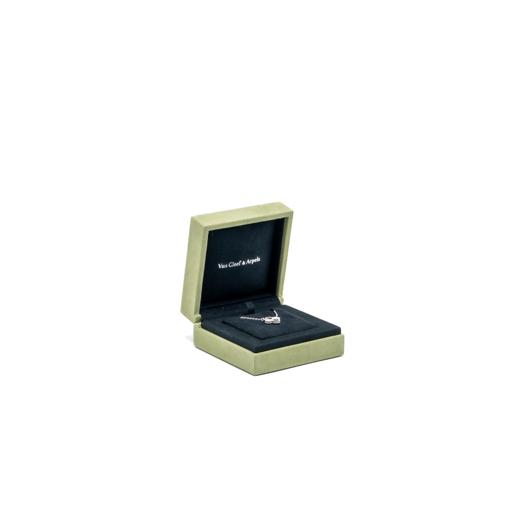 VAN CLEEF & ARPELS VINTAGE ALHAMBRA PENDANT WHITE GOLD GUILLOCHE