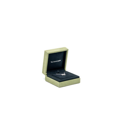 VAN CLEEF & ARPELS VINTAGE ALHAMBRA PENDANT WHITE GOLD GUILLOCHE
