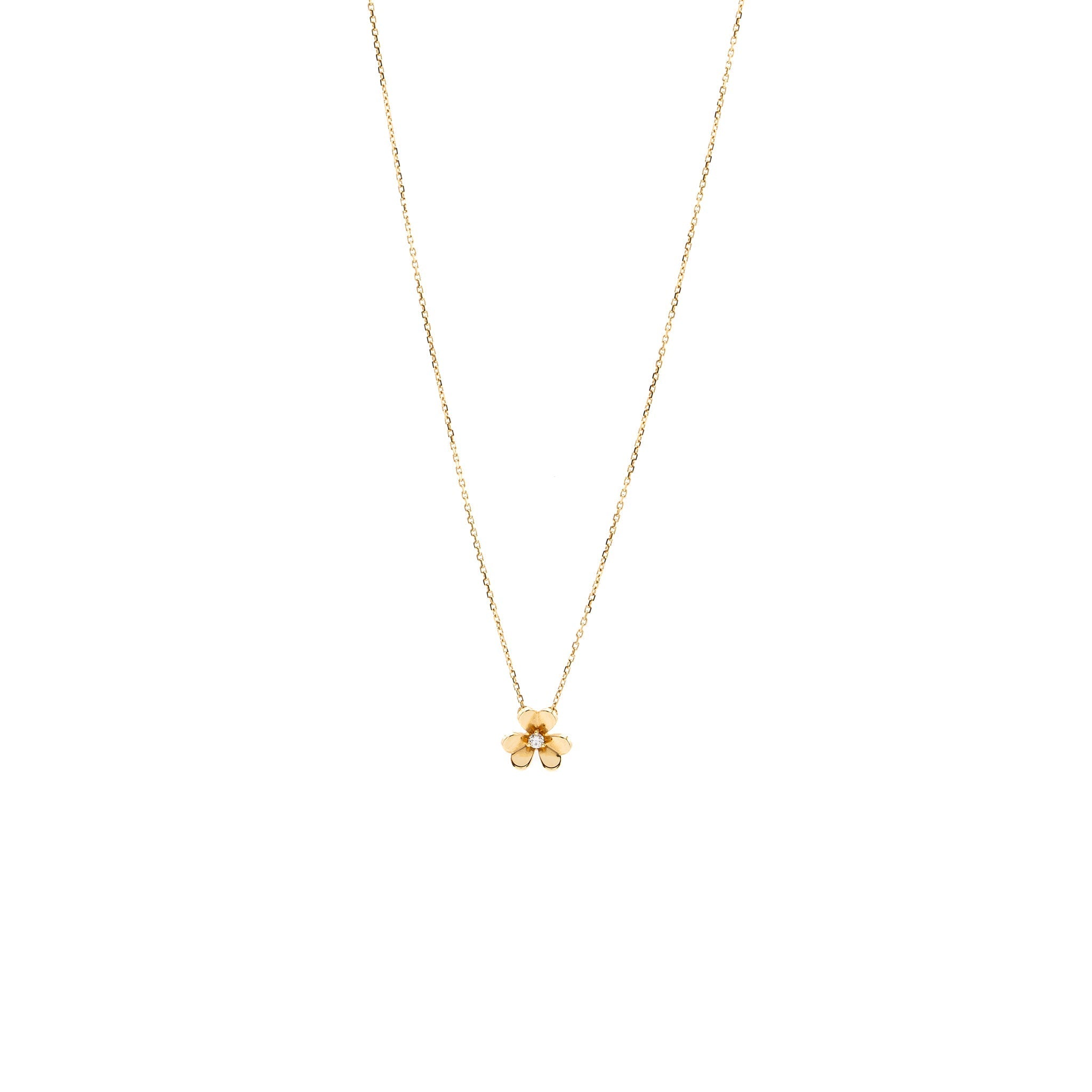 VAN CLEEF & ARPELS FRIVOLE PENDANT YELLOW GOLD, ONE DIAMOND