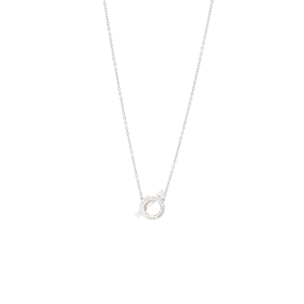 HERMES FINESSE PENDANT NECKLACE WHITE GOLD DIAMONDS