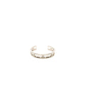 CHANEL CC LOGO CUFF BRACELET CRYSTAL SILVER TONE