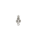 CHANEL STAR / 5 / RIBBON BROOCH WITH CRYSTAL SILVER TONE