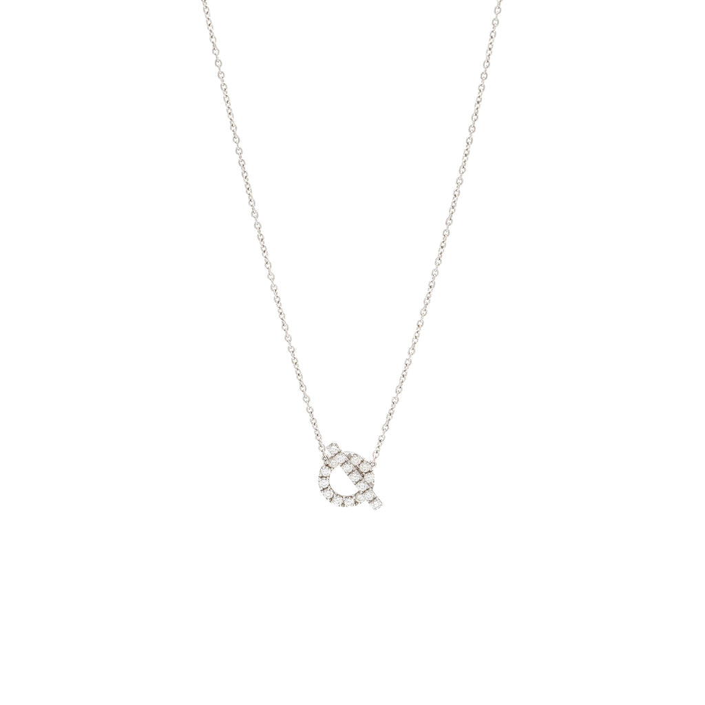 HERMES FINESSE PENDANT NECKLACE WHITE GOLD DIAMONDS