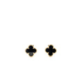 VAN CLEEF & ARPELS VINTAGE ALHAMBRA EARRINGS ONYX YELLOW GOLD