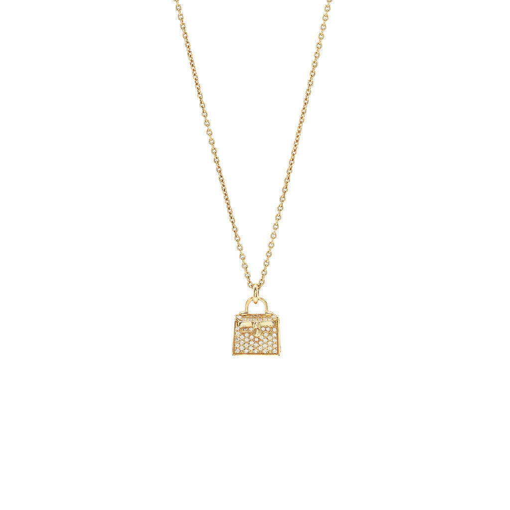 HERMES AMULETTE KELLY PENDANT ROSE GOLD DIAMONDS