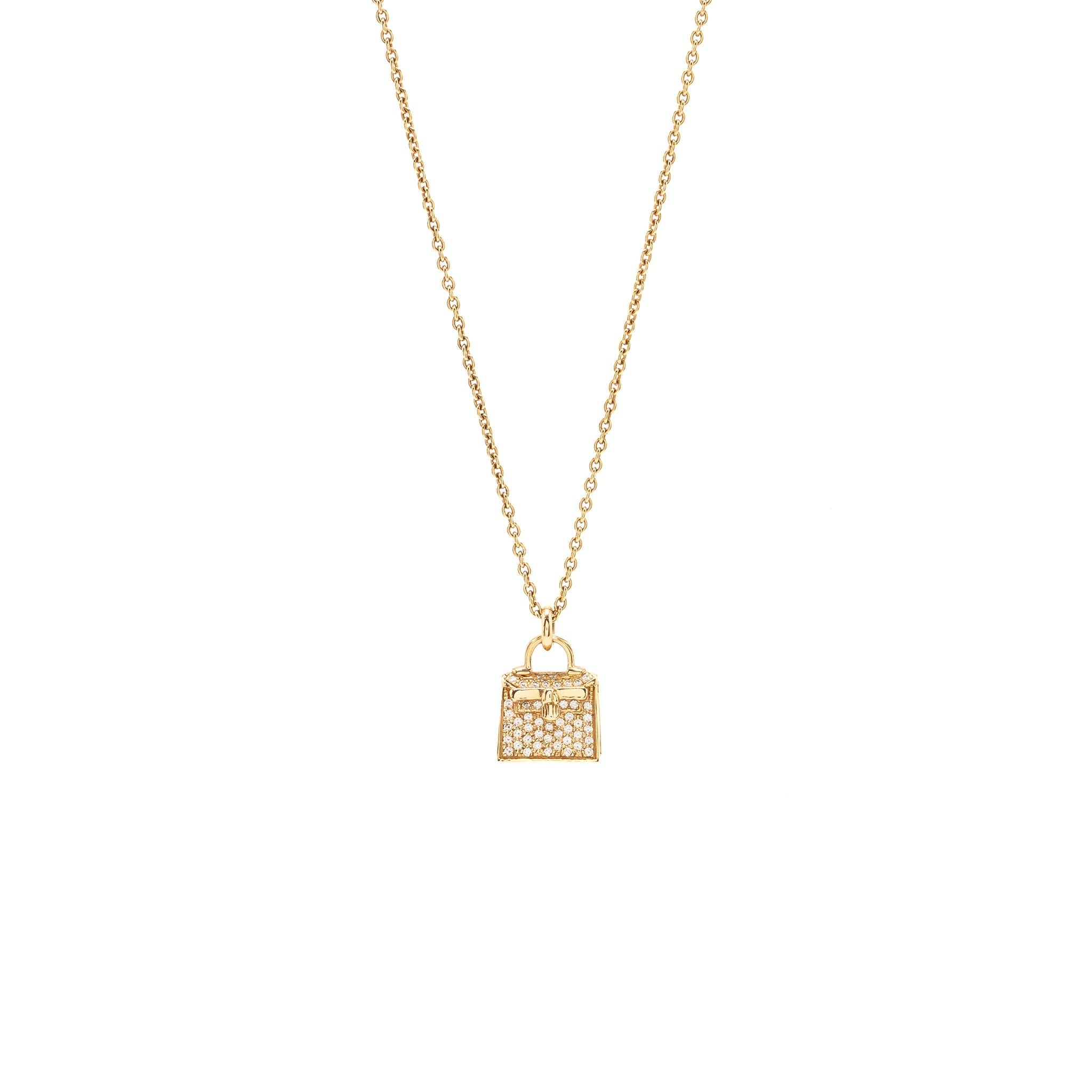 HERMES AMULETTE KELLY PENDANT ROSE GOLD DIAMONDS