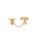 HERMES KELLY CADENAS DOUBLE RING ROSE GOLD DIAMONDS