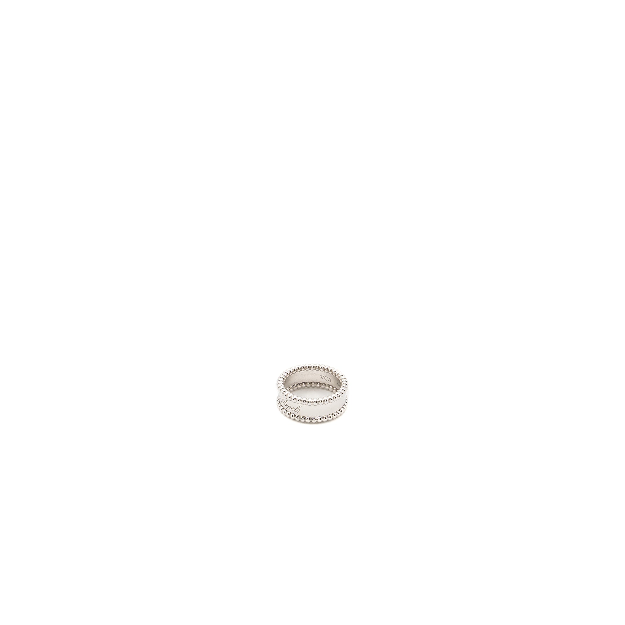 VAN CLEEF AND ARPELS PERLEE SIGNATURE RING 18K WHITE GOLD