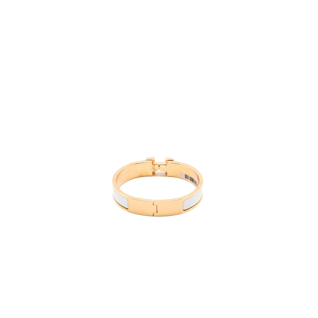 HERMES CLIC H BRACELET BLANC RGHW