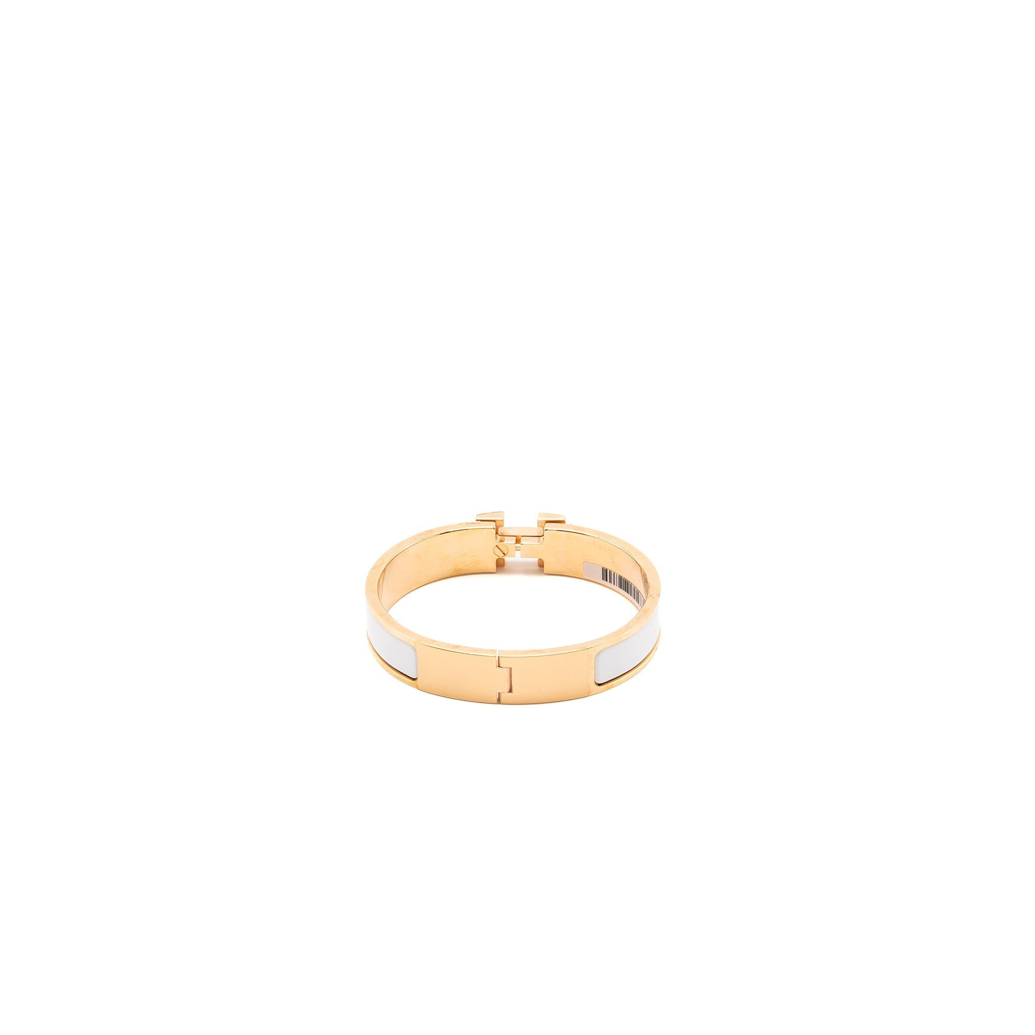 HERMES CLIC H BRACELET BLANC RGHW
