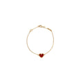 VAN CLEEF & ARPELS SWEET ALHAMBRA HEART BRACELET CARNELIAN ROSE GOLD