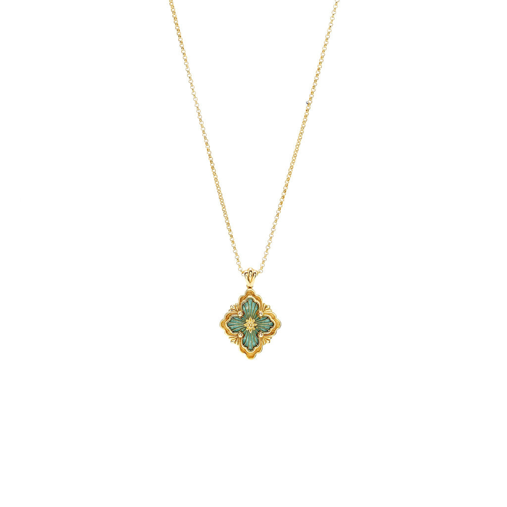 BUCCELLATI OPERA TULLE PENDANT YELLOW GOLD, AMAZONITE