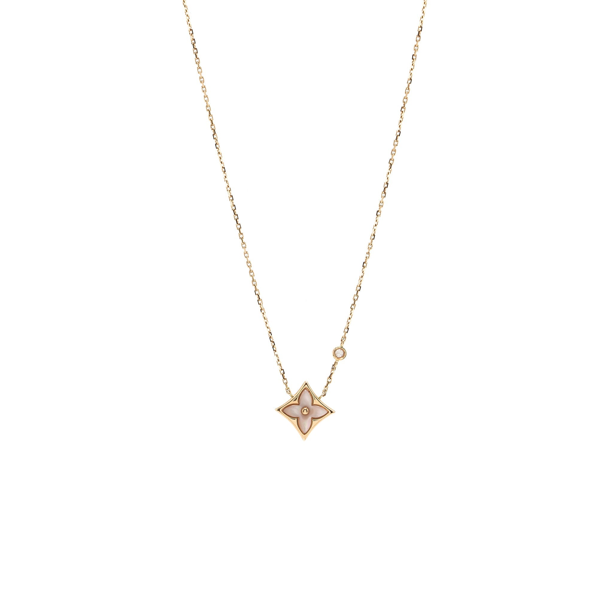 LOUIS VUITTON COLOR BLOSSOM BB STAR PENDANT PINK GOLD MOTHER OF PEARL/DIAMOND