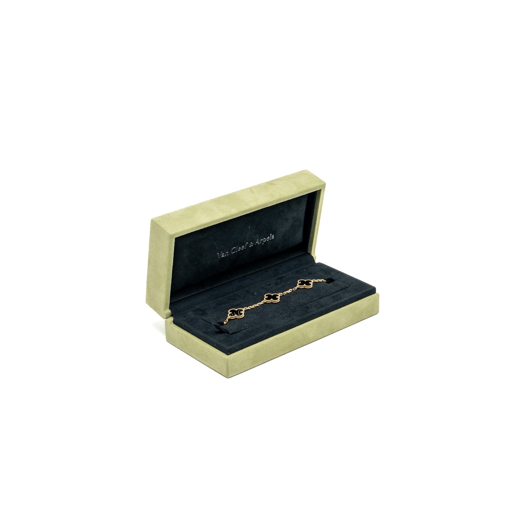 VAN CLEEF & ARPELS ALHAMBRA BRACELET 5 MOTIF ONYX YELLOW GOLD